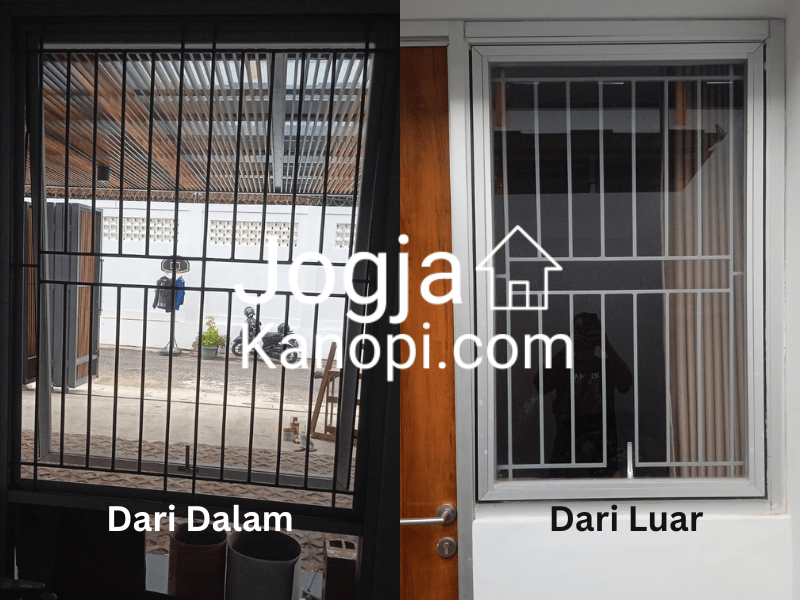 Tampak dari dalam dan luar teralis jendela ibu Yk di Sedayu Kulon Progo
